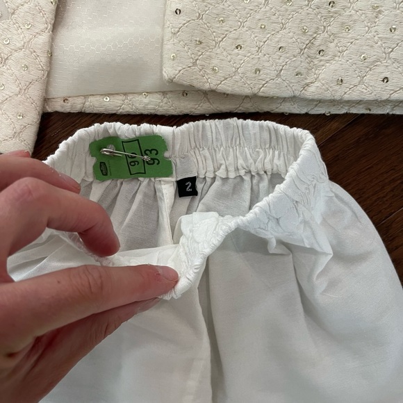 Gold and Cream Toddler Indian Formal Outfit - Picture 6 of 9